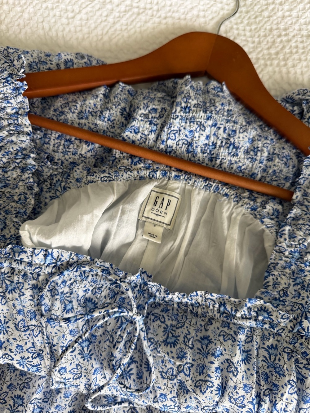 GAP x DOÊN Blue and White Floral Maxi Dress - Picture 1 of 3